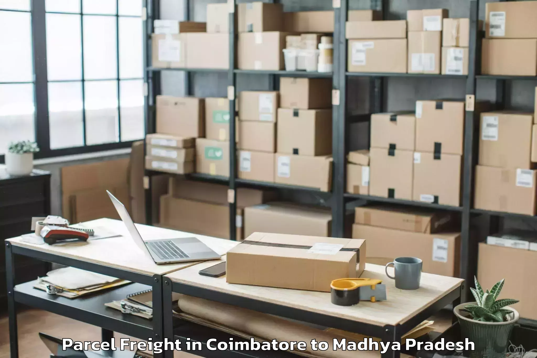 Top Coimbatore to Jawaharlal Nehru Krishi Vishwa Parcel Freight Available